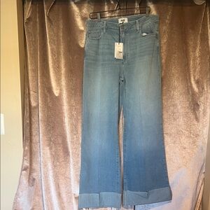 PAIGE Connie Cuffed Raw Hem High Waist Wide Leg Denim Jeans (McKayla) Size 32